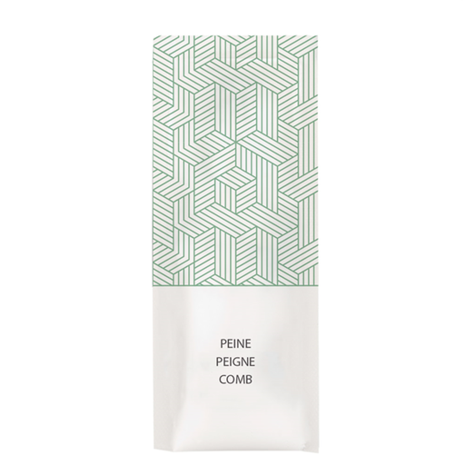 [261.73] PEINES ENFUNDADOS BLANCO 'THERAPY' 12,5x2,8 CM BEIGE PP (250 UNID.)