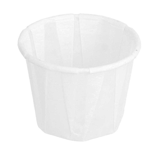 [126.67] TARRINAS PAPEL PLISADO 22 ML (0,7 oz) 80 G/M2 Ø3,8/2,6x2,8 CM BLANCO PERG. ANTIGRASAS (250 UNID.)