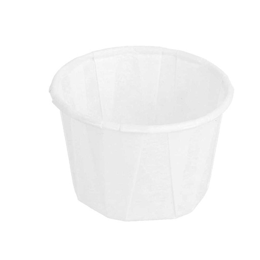 [126.69] Tarrinas Papel Plisado 30 Ml (1 Oz) 80 G/M2 Ø4,4/3,1X2,8 Cm Blanco Perg. Antigrasas (250 Unid.)