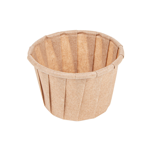 [226.13] TARRINAS PAPEL PLISADO 30 ML (1 oz) 80 G/M2 Ø4,4/3,1x2,8 CM NATURAL PERG. ANTIGRASAS (250 UNID.)