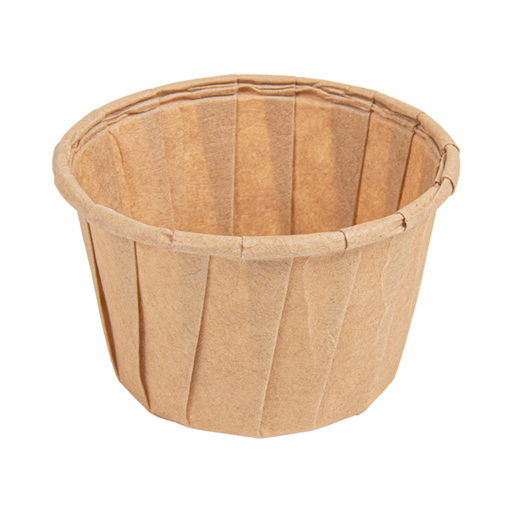 [268.33] TARRINAS PAPEL PLISADO 45 ML (1,5 oz) 80 G/M2 Ø5/3,6x3,1 CM NATURAL PERG. ANTIGRASAS (250 UNID.)