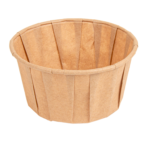 [268.35] TARRINAS PAPEL PLISADO 165 ML (5,5 oz) 80 G/M2 Ø8/6x4,3 CM NATURAL PERG. ANTIGRASAS (250 UNID.)