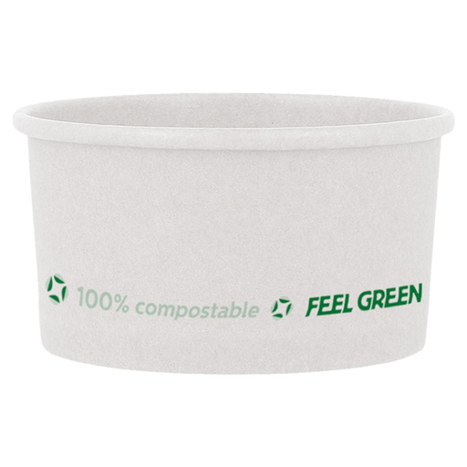 [265.34] TARRINAS HELADOS 'COMPOSTABLE' 180 ML 240 G/M2 Ø8,7x5,2 CM BLANCO CARTONCILLO (2000 UNID.)