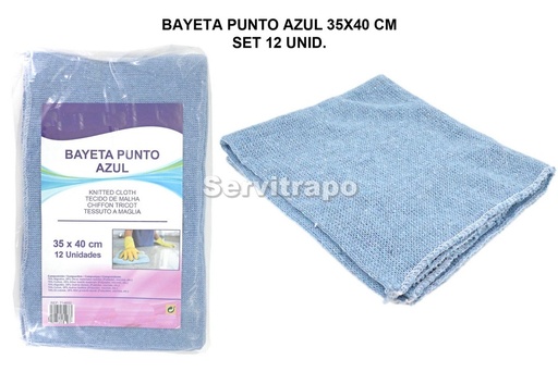 [SW714683] Bayeta Punto Azul 35x40cm Set 12 Unid.