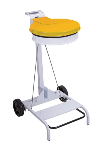 [8992295-YEL] Portabolsas Redondo Movil Con Pedal Amarillo