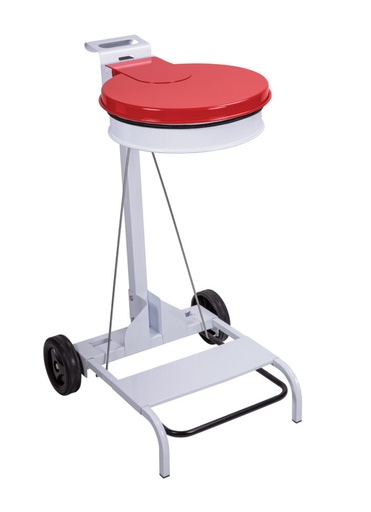 [8992295-RED] Portabolsas Redondo Movil Con Pedal Rojo