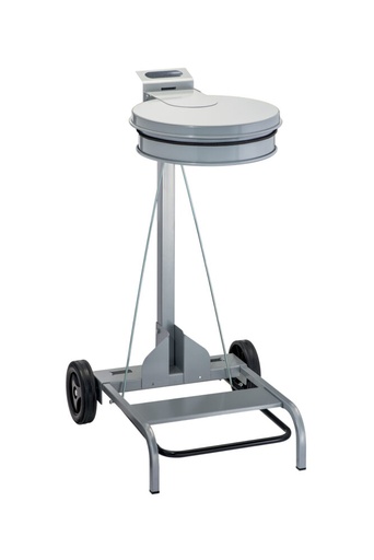 [8992295-GRY] Portabolsas Redondo Movil Con Pedal Gris