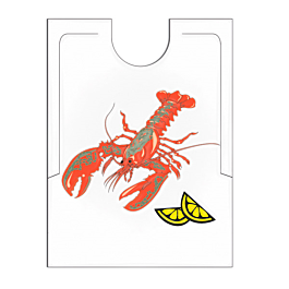 [516.31] Baberos bogavante para adulto 38,3x48 cm blanco cpe (500 unid.)