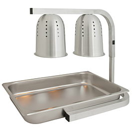 [455.93] Calentador infrarrojos 2 lámparas 56x36x60,5 cm plateado metal (1 unid.)