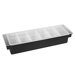 [133.58] Dispensador de condimentos 6 compart. 49,5x15,7x9 cm negro ps (1 unid.)