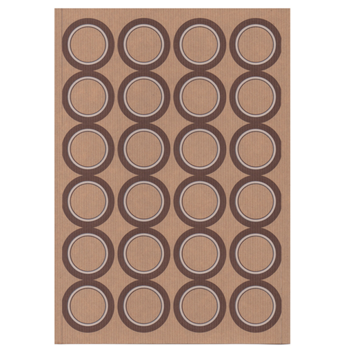 [209.69] 100 hojas din a4 24 etiquetas redondas ø 4,2 cm kraft