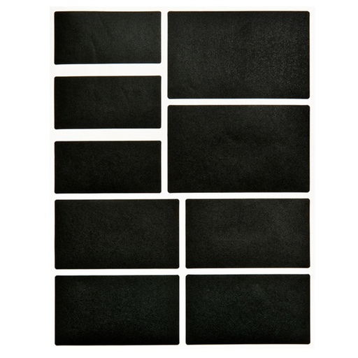 [211.59] 2 hojas (18 u.) etiquetas rectangulares negro vinilo