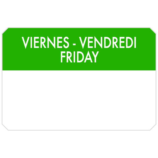 [393.85] 500 u. etiquetas adhesivas "viernes" 7,5x5 cm verde adhesivo