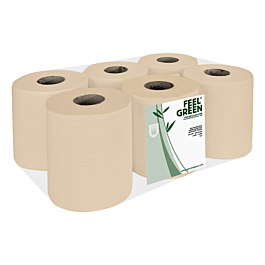 [251.97] Secamanos "maxi barril" ecolabel 2 capas feel green 19 g / m2 ø 19x21,6 cm natural papel reciclado (6 unid.)