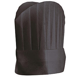 [193.66] Gorros chef copa redondeada 25 cm negro airlaid (10 unid.)