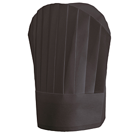[193.67] Gorros chef copa redondeada 30 cm negro airlaid (10 unid.)