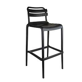 [270.46] Taburete alto con respaldo 'supra-tek' 52x51x103 cm negro pp (4 unid.)