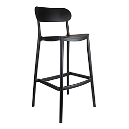 [270.52] Taburete alto con respaldo 'supra-tek' 52x46x102 cm negro pp (4 unid.)