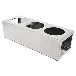 [216.23] Porta 3 peras para salsas 360 / 720 ml 28x10x8 cm plateado inox (1 unid.)