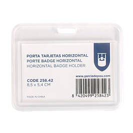 [258.42] Porta tarjetas horizontal 8,5x5,4 cm transparente pp (1 unid.)