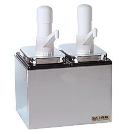 [123.45] Dispensador condimentos 2 bombas 2x2,36l 24,7x19,6x32 cm plateado inox (1 unid.)