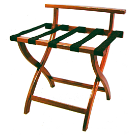 [116.14] Reposa maletas plegable con respaldo 'arrow' 60x45x67 cm nogal madera (1 unid.)