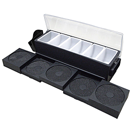 [258.29] Set condimentos 6 compt. + ribeteador 62x18,5x16,5 cm negro ps (1 unid.)