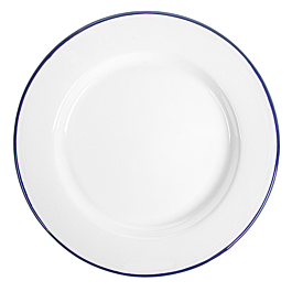 [261.28] Platos llanos 'enamelware' ø 25,5x2 cm blanco acero esmaltado (6 unid.)