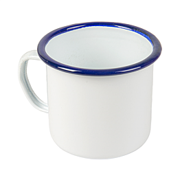 [264.78] Tazas 'enamelware' 500 ml ø 9x9 cm blanco acero esmaltado (6 unid.)