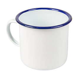[264.79] Tazas 'enamelware' 700 ml ø 10x10 cm blanco acero esmaltado (6 unid.)