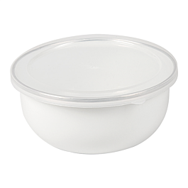 [264.84] Boles con tapa 'enamelware' 700 ml ø 14x6,1 cm blanco acero esmaltado (6 unid.)
