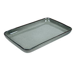 [277.17] Bandeja 'akala' 20,5x13,5x2,5cm gris verdoso stoneware (6 unid.)