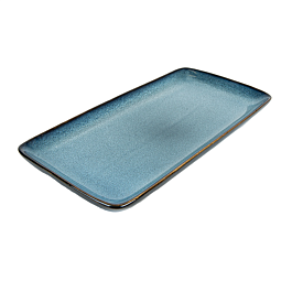 [277.19] Bandeja 'akala' 28x14x2,5 cm azul stoneware (4 unid.)