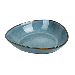 [277.25] Platos hondos triangulares 'akala' ø21,5x19,5x5 cm azul stoneware (6 unid.)