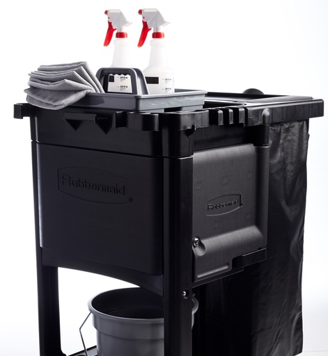 [1861443] Kit de Puerta de Armario con Cerradura para Carros de Limpieza Tradicionales, Negro