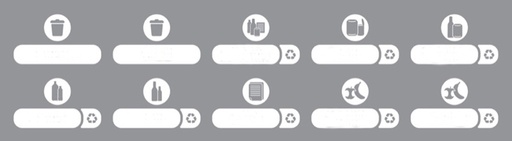 [2057735] Paquete de Etiquetas de Punto de Reciclaje Slim Jim®: Versión en Francés