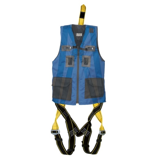 [80084-XXL] FARO-A, arnés Tibet 80071, 4 puntos, con chaleco integrado azul Xxl