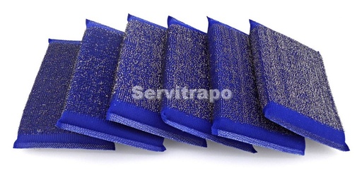 [SW712054] Estropajo de Esponja y Acero Inox Azul Cajas 12 Packs - Pack 6 Uds