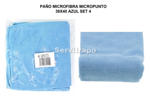 [SW725559] Paño Microfibra Micropunto Pack-4 Azul (Rizo)