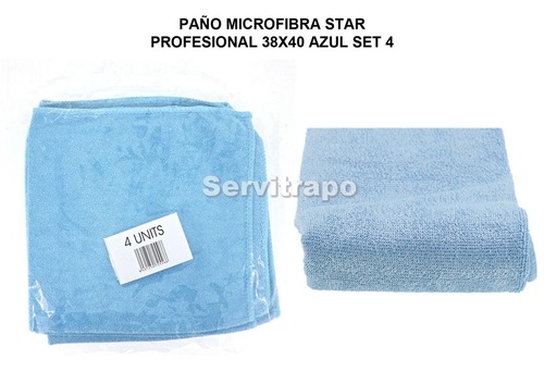 [SW725566] Paño Microfibra Star Profesional Pack-4 Azul (Ecológica)