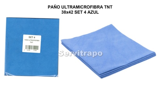 [SW714294] Paño Ultramicrofibra Tnt 38x42 Set 4 Azul (Especial Cristal)