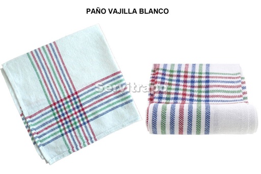 [SW725092] Paño Vajilla Algodón Blanco Pack-12