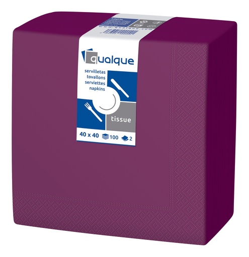 [Q12201] SERVILLETA 40 X 40 1/4 2 CP BURDEOS