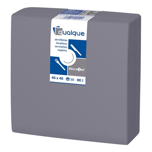 [Q14211] SERVILLETA MICROCEL 40 X 40 2 CP 1/4 GRIS