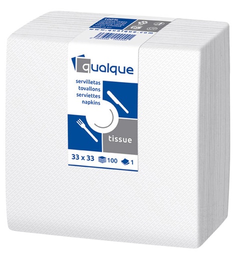[Q11300] SERVILLETA 33 X 33 1/4 1 CP BLANCA