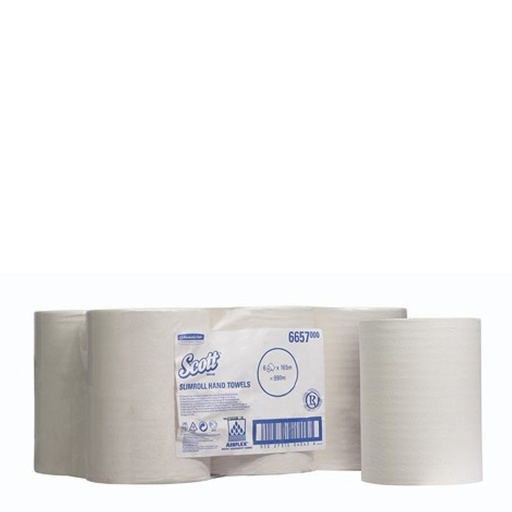 [6657000] TOALLAS SECA MANOS EN ROLLO SCOTT SLIMROLL 1 CAPA 165 M