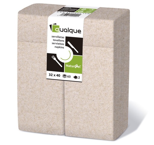 [Q1290N] SERVILLETA TISSUE 2 CAPAS 32X40 1/8 KANGAROO NATURE