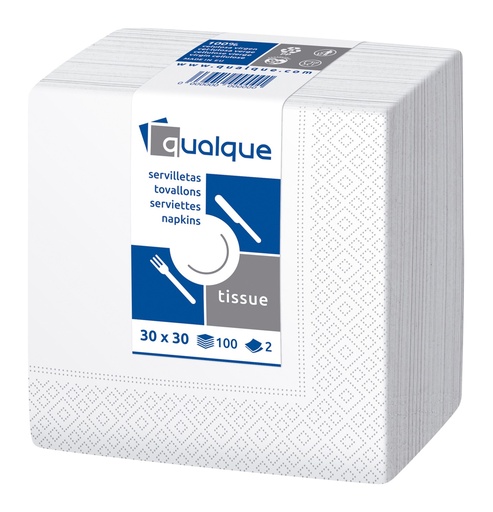 [Q12100] Servilleta 30 X 30 1/4 2 Cp Blanca