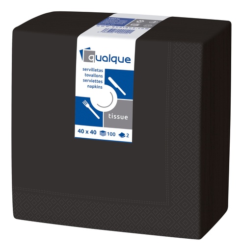 [Q12202] SERVILLETA 40 X 40 1/4 2 CP NEGRA