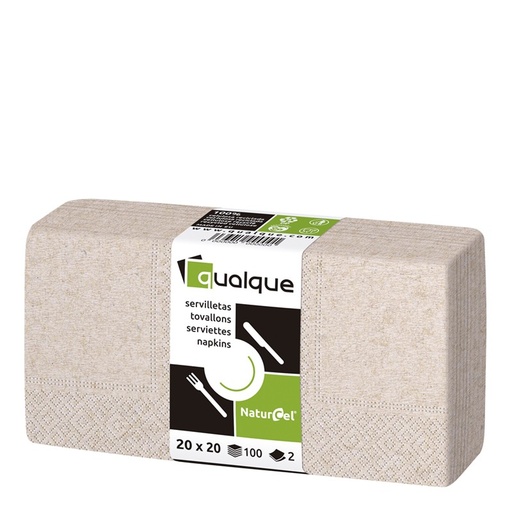 [Q1266N] SERVILLETA 20 X 20 1/4 2 CP ECO NATURE